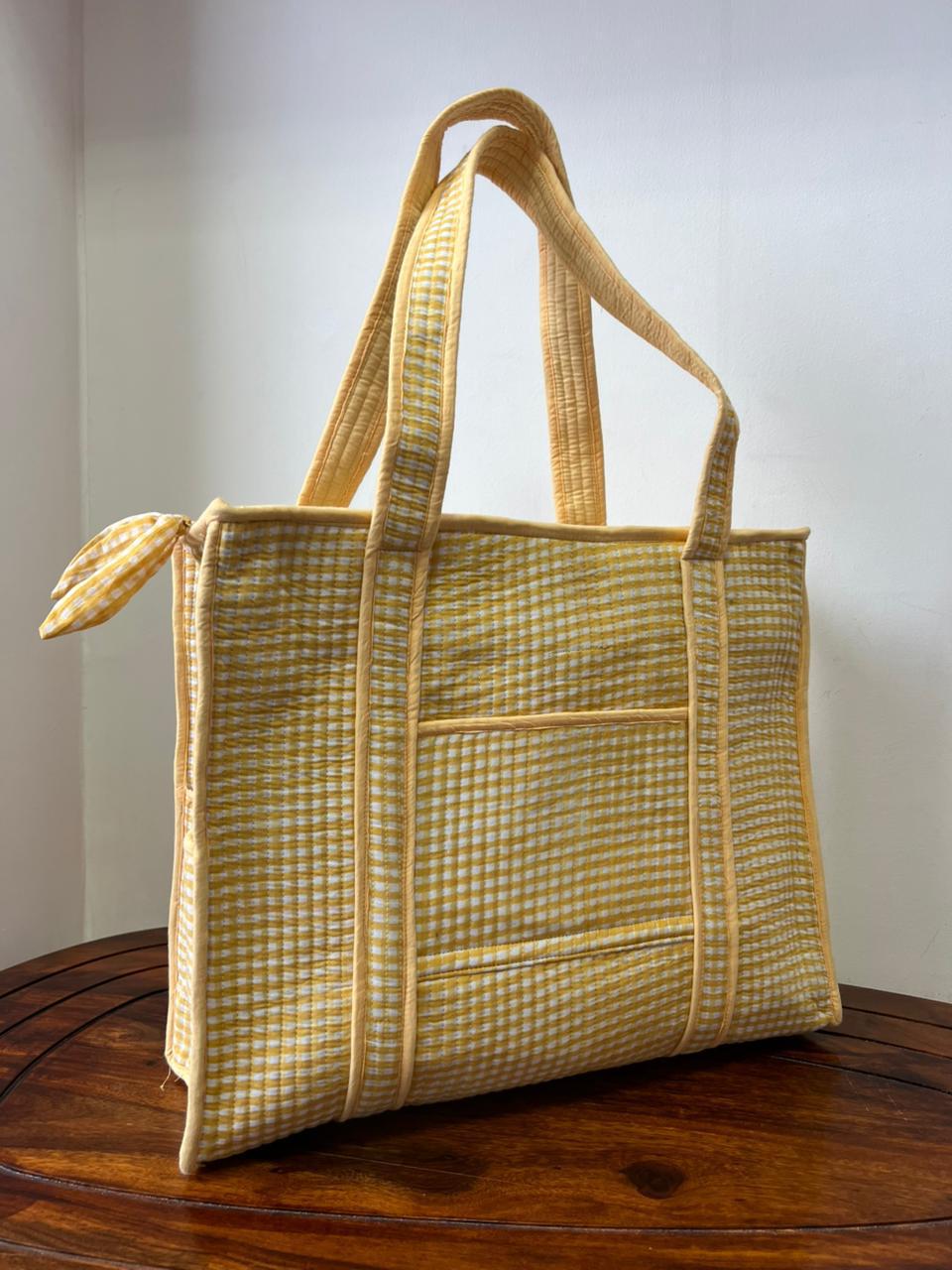 Zipper Tote Bags with Bottle Holder