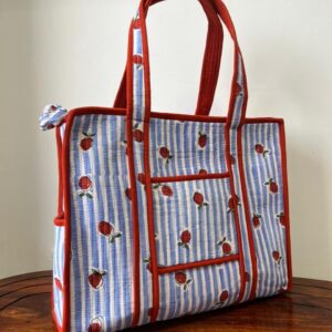 Zipper Tote Bags with Bottle Holder