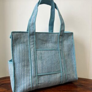 Zipper Tote Bags with Bottle Holder