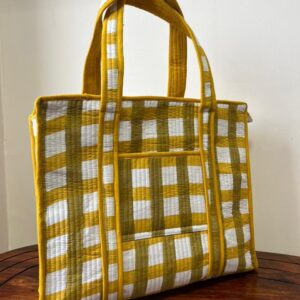 Zipper Tote Bags with Bottle Holder