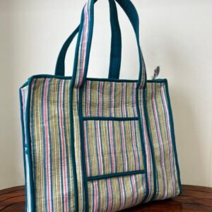 Zipper Tote Bags with Bottle Holder