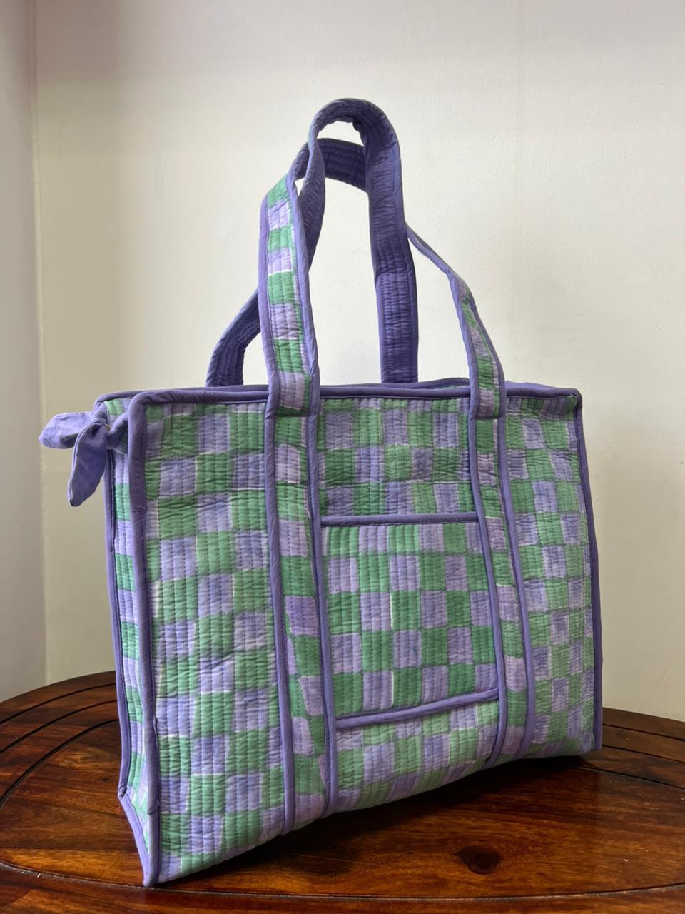 Zipper Tote Bags with Bottle Holder
