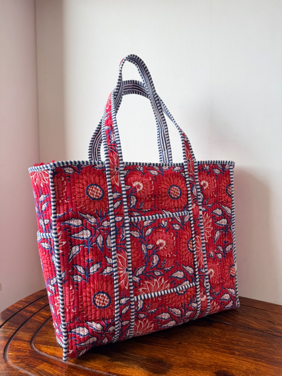 Zipper Tote Bags with Bottle Holder